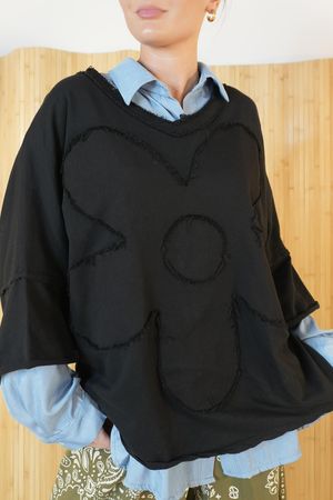 Hippie Slouch Sweatshirt Black /14=